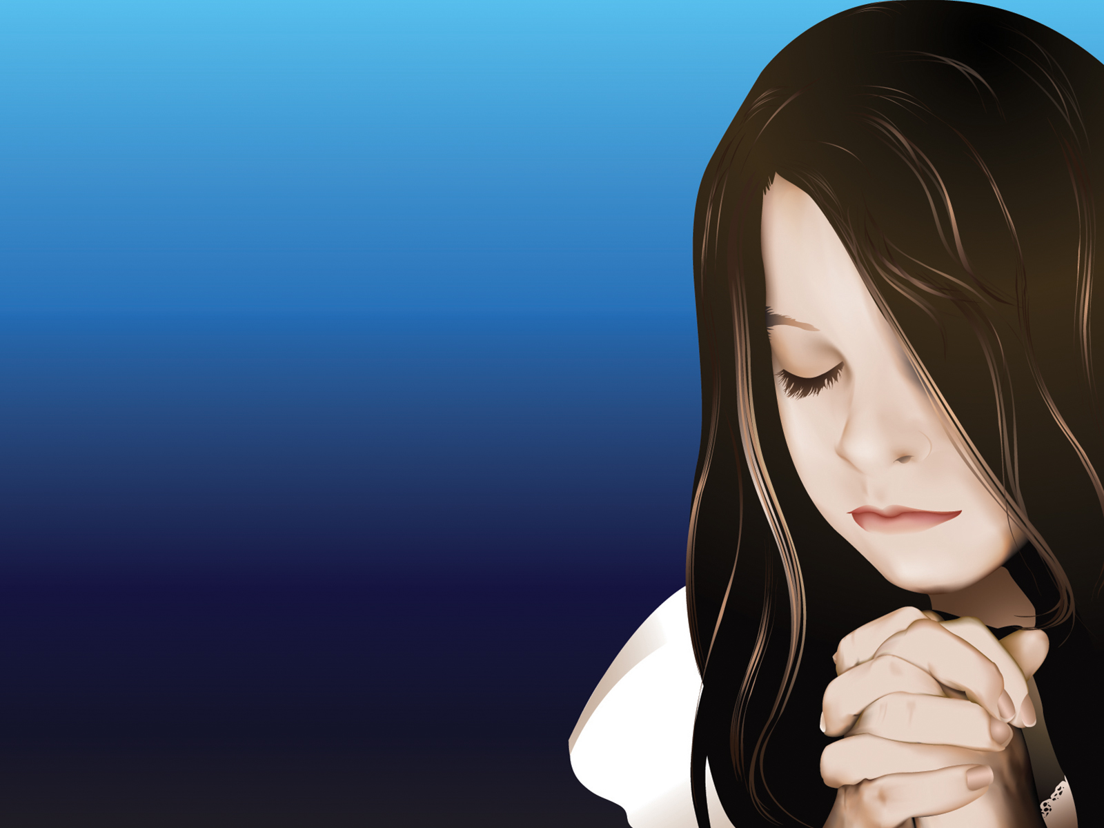 Praying Girl Powerpoint Templates - Black, Blue, Religious - Free PPT  Backgrounds and Templates